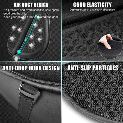 3D Honeycomb Motorcycle Seat Cushion - Anti Slip Gel Pressure Relief Comfort Ride Pad Moto Accessory