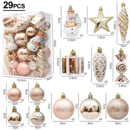 Red Christmas Tree Ball & Candy Cane Ornament Set – Large Hanging Pendants for Holiday Home Decor 2024