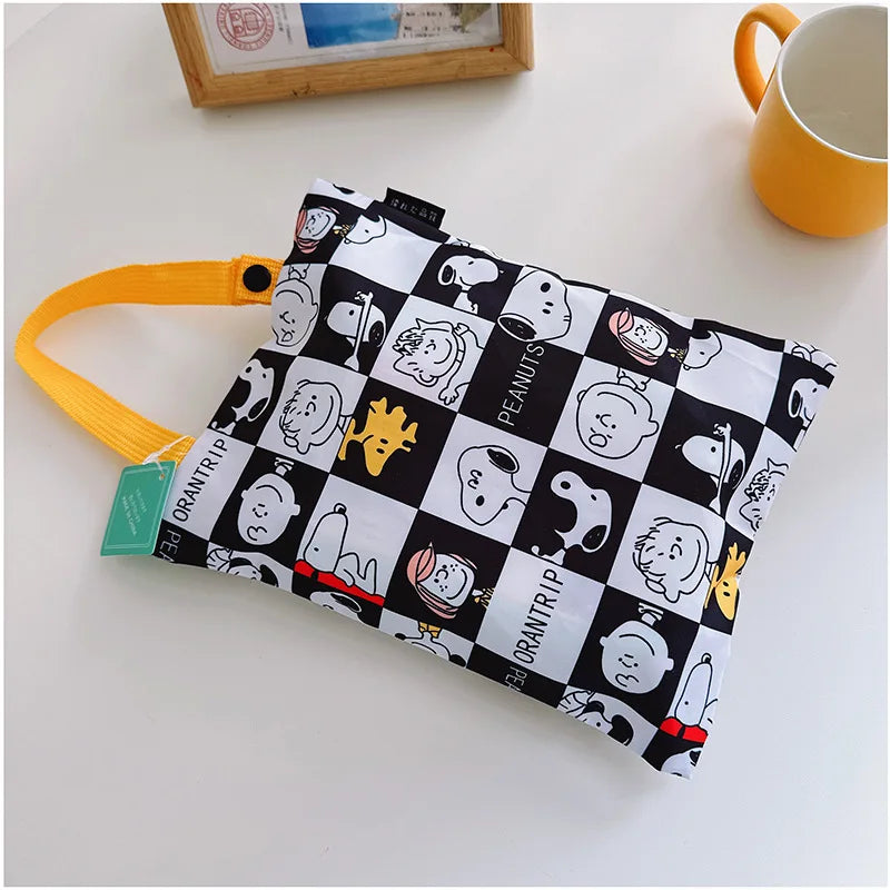 Snoopy Car Hanging Tissue Box — Cartoon Napkin Holder with Removable Storage & Flip Cover, Car Room Decor
