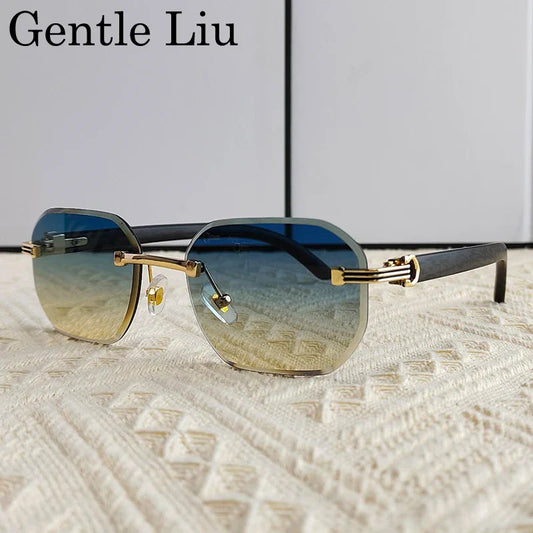 Vintage Square Rimless Sunglasses for Men 2026 – Luxury Frameless Punk Style UV400 Anti Blue Light Eyewear & Prescription Glasses
