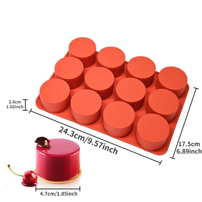 Cylinder Silicone Mold – Multi-Purpose Baking Tool for Soap, Jelly, Pudding, Chocolate, Cookies & Resin Crafts