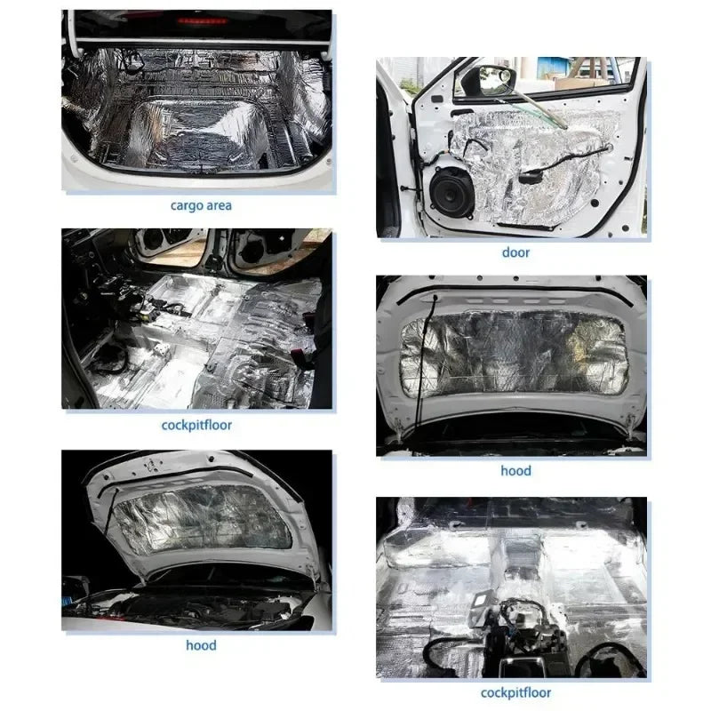 Fireproof Sound Insulation Mat - 200x50cm Thermal Acoustic Panel for Car Noise Reduction & Heat Protection