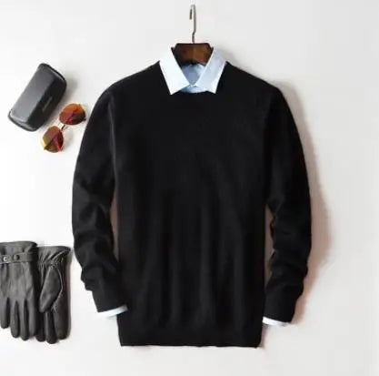 Men's Classic V-Neck Sweater - Cashmere Cotton Blend Warm Autumn Winter Pullover Casual Jumper