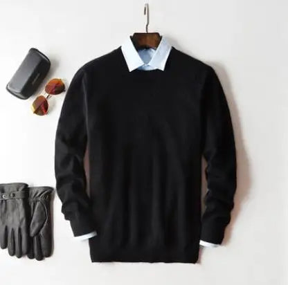 Men's Classic V-Neck Sweater - Cashmere Cotton Blend Warm Autumn Winter Pullover Casual Jumper