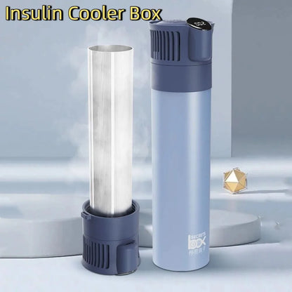 Portable Insulin Cooler Box - USB Rechargeable Cooling Cup with LCD Display & Automatic Temperature Control