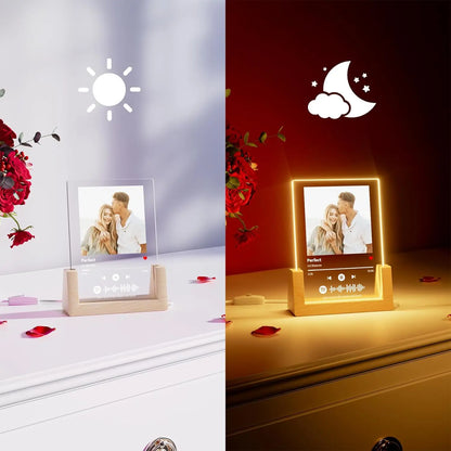 Customized Spotify Music Plaque – Personalized Acrylic Photo Frame Lamp for Anniversary, Birthday & Romantic Gifts