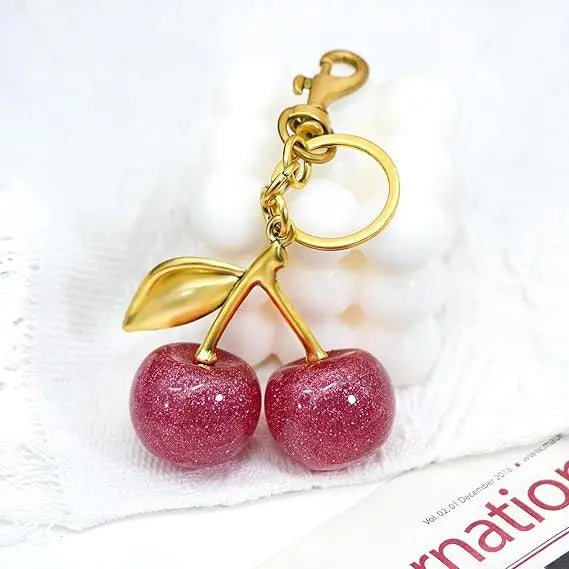 Cute Cherry Keychain Bag Charm – Purse Accessory for Handbags, Women’s Gift