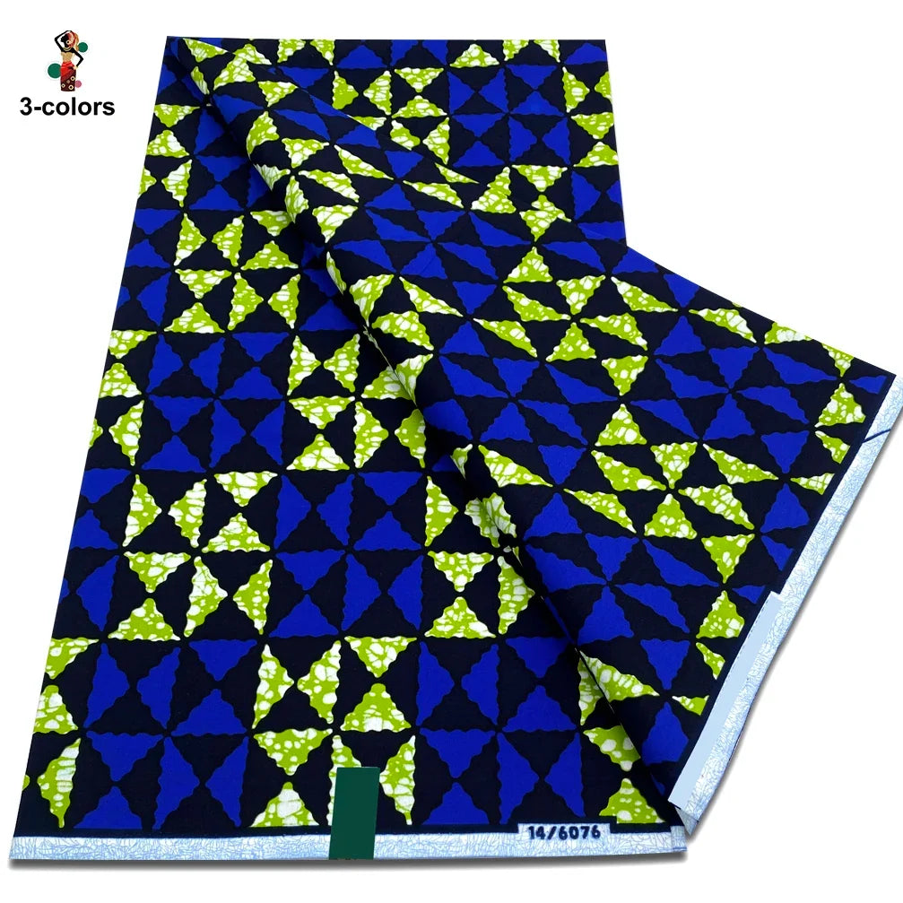 Newest African Ankara Wax Fabric - 100% Cotton Soft Dutch Hollandais Pagne Print for Dresses & Sewing