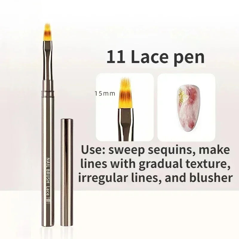 Nail Art Liner Brushes – Striping & Drawing Pens for Elongated Lines, 6–25mm Professional Manicure Design Tools