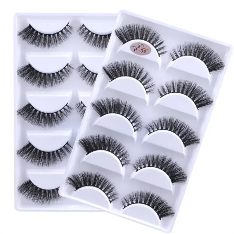5 Pairs 3D Real Mink False Eyelashes – Soft Natural Look Eyelash Extensions for Makeup & Daily Wear