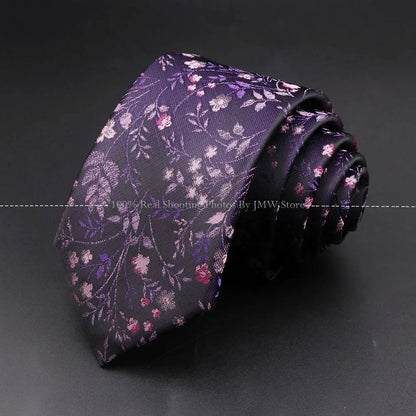 Men’s Wedding Floral Necktie - Wave Fireworks Meteor Flower Design Tie for Groom, Business & Formal Accessories Gift