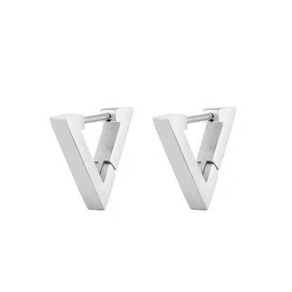 Classic Stainless Steel Hoop Earrings - Heart, Star, Oval & Geometric Punk Hip Hop Jewelry for Women & Men