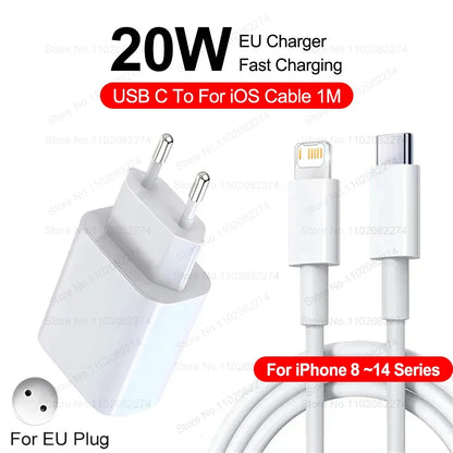 PD 40W Fast Charger - USB-C Charging Cable for iPhone 16/15/14/13/12/11 Pro Max, Plus & iPad Air