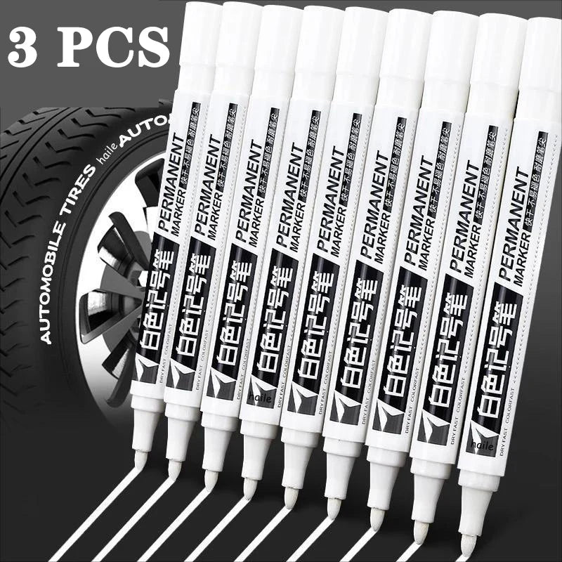 White Marker Pen Set - Waterproof Oil-Based Gel Pens for DIY, Graffiti, Sketching & School Supplies