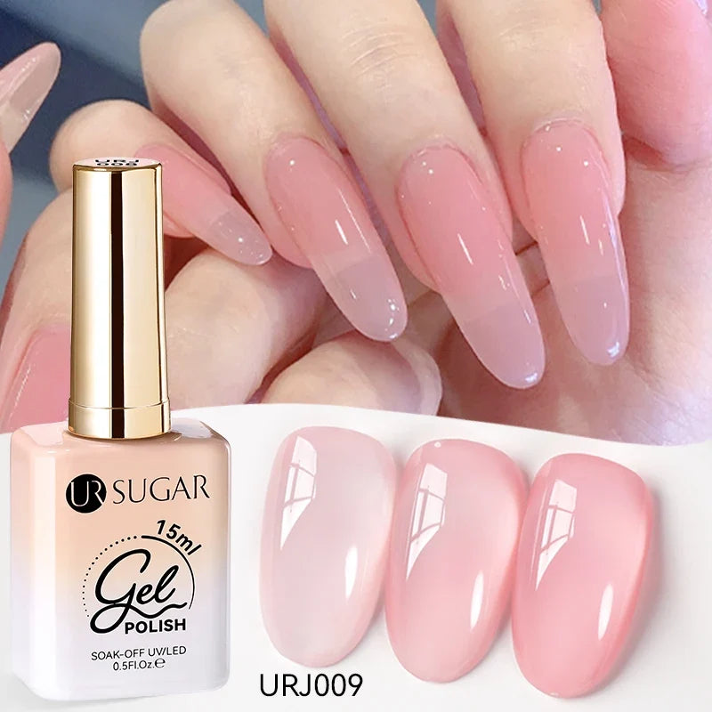 UR SUGAR Champagne Gold Silver Reflective Glitter Gel Nail Polish 15ml - Semi-Permanent Soak Off UV Manicure Art Varnish