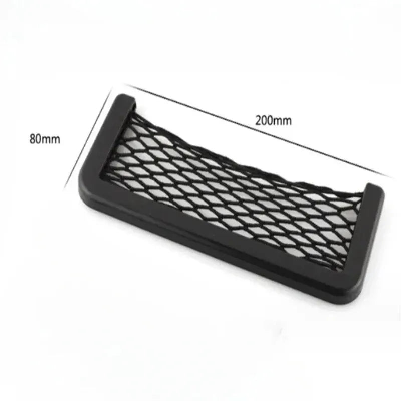 Car Seat Side Storage Bag - Elastic Mesh Pocket Organizer for Phone & Interior Accessories
