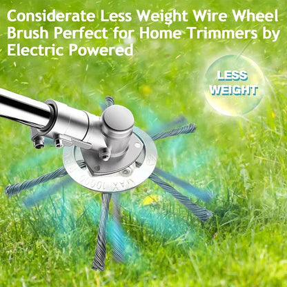 LUSQI Steel Wire Wheel Grass Trimmer Head – 6/7 Inch Universal Brush Cutter Attachment for Weed, Moss & Rust Removal