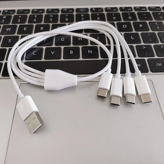 4-in-1 Multi-Port USB-C Long Charging Cable – Fast Charge Cord with Type-C Connector for Cellphones