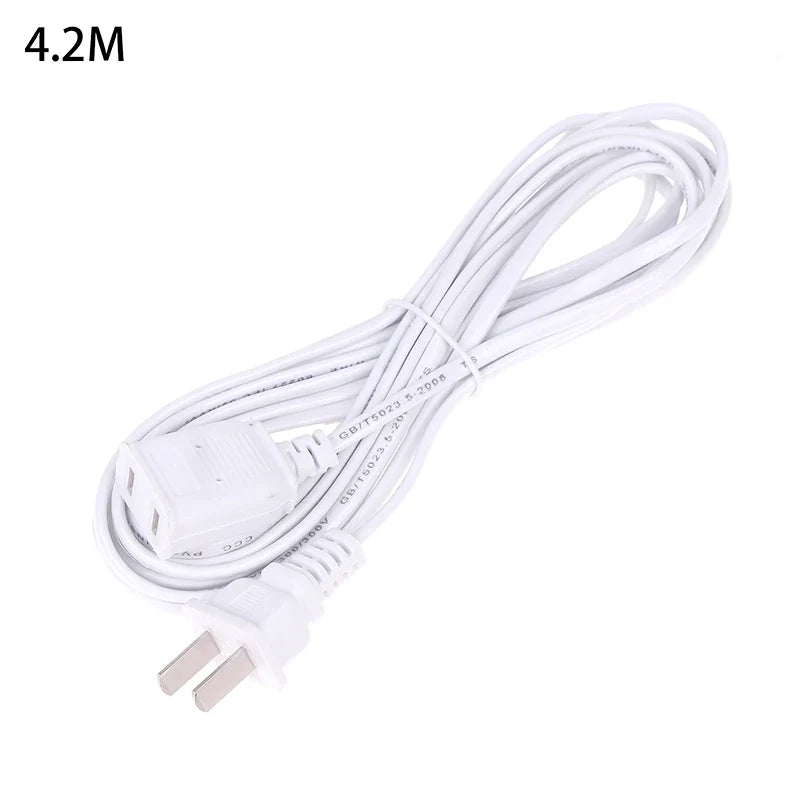 AC Power Cord with ON/OFF Switch - Two-Pin Plug Extension Cable Adapter for Home & Electronics