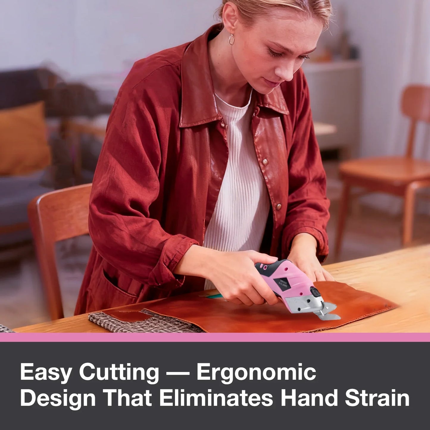 Portable Cordless Electric Scissors - USB Rechargeable Cutting Tool with 3 Heads for Fabric Leather Cardboard Plastic