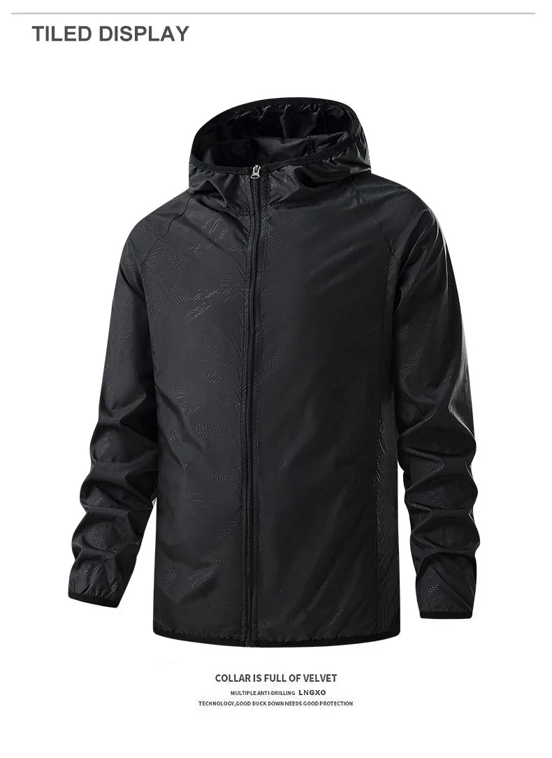 LNGXO Waterproof Hiking Jackets – Sun Protection, Windbreaker, Camping & Climbing Rain Coat, Unisex Portable Outdoor Wear