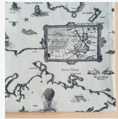 African Ankara Cotton Fabric - World Map Print for Sewing, Tablecloths, Pillows, Bags & Curtains