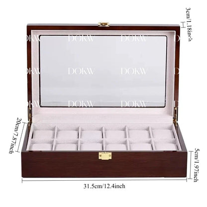 Luxury Wooden Watch Box — 1/2/3/5/6/10/12 Grid Organizer & Holder for Men’s and Women’s Watches, Jewelry Display
