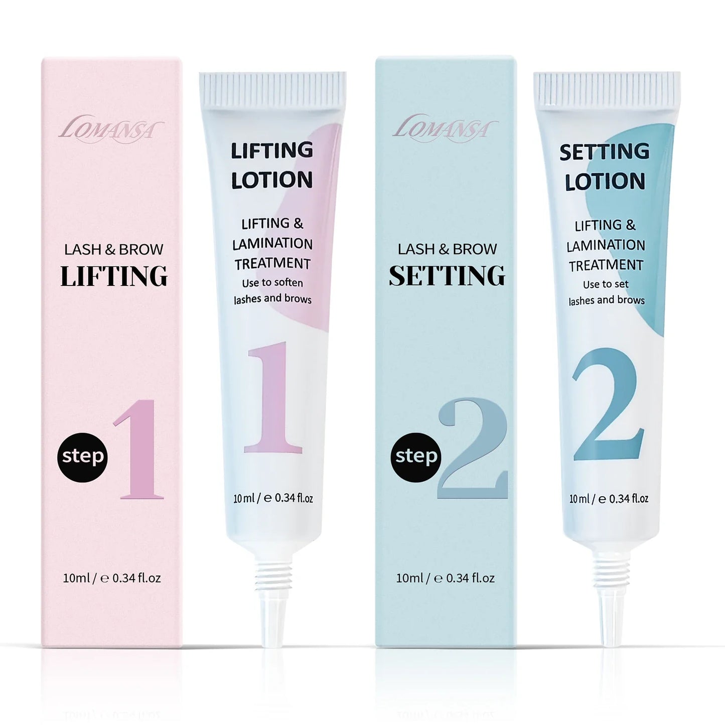 Lomansa Lash Lift Kit - Eyelash Perm & Eyebrow Lamination Set with Step 1#2#3#4 Lifting Lotion Tools