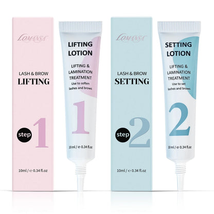 Lomansa Lash Lift Kit - Eyelash Perm & Eyebrow Lamination Set with Step 1#2#3#4 Lifting Lotion Tools