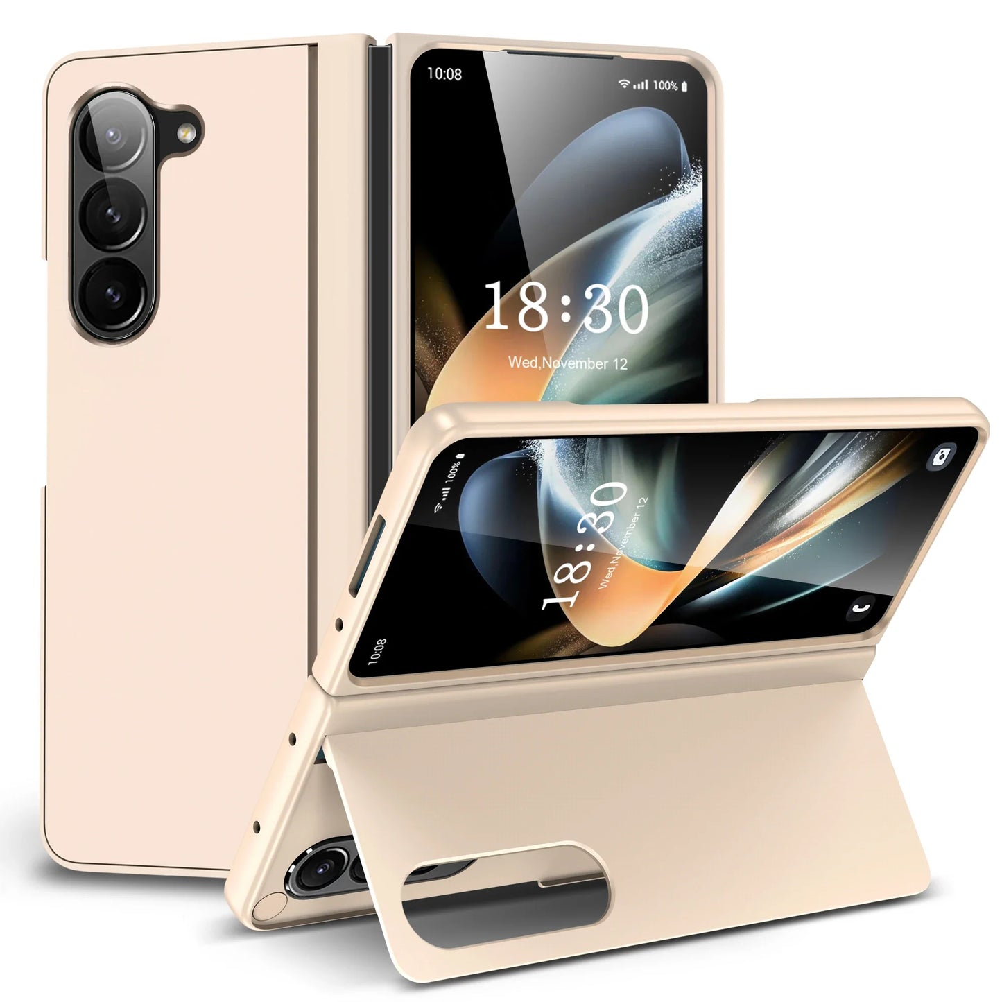 Full Coverage Hard PC + TPU Case for Samsung Galaxy Z Fold 5/4/3 5G – Anti-Fingerprint, Anti-Scratch, Heavy Duty with Holder, Matte & Non-Slip Design