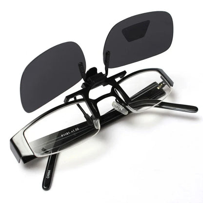 4 Color Polarized Sunglasses Clip-On - Flip Up UV 380 Lenses for Driving and Fishing | Night Vision Glasses Clips