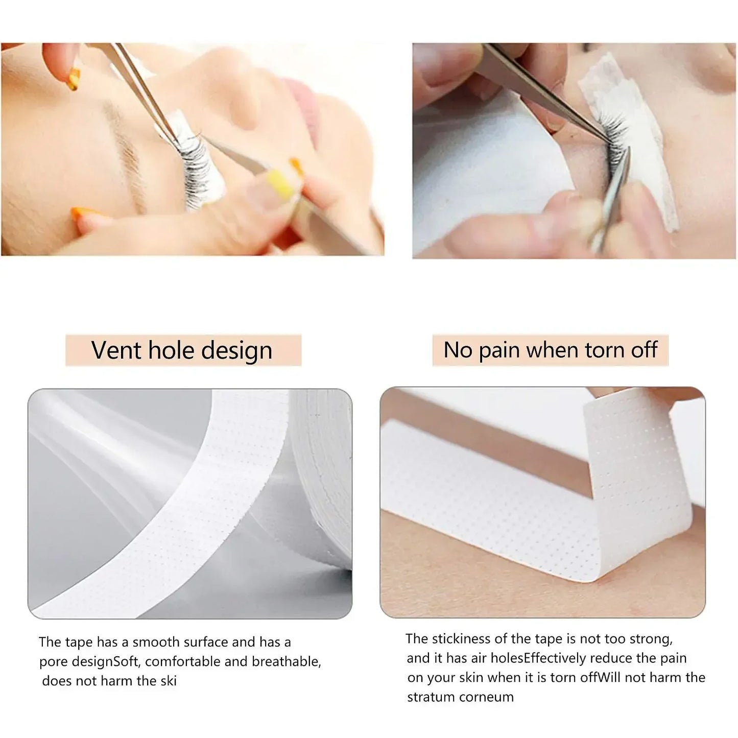 3/6 Rolls Eyelash Insulating Tape – Lint-Free, Breathable Non-Woven Under Eye Pads for Extensions