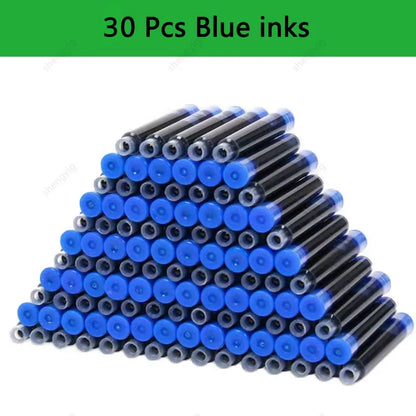 33PCS Kawaii Fountain Pen & Ink Set - Black Blue Red EF 0.38mm Replaceable Ink Pens for School Office Writing Supplies