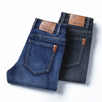 Men's Style Stretch Regular Fit Black Denim Jeans – Soft Casual Cotton Pants