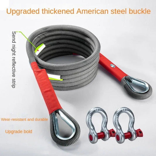 Heavy Duty Car Tow Rope - Nylon Off-Road Trailer Rescue & Emergency Recovery Rope