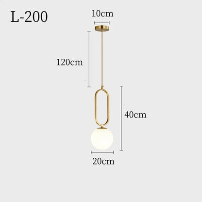 XCLuuHY Nordic Pendant Light - Modern Glass Ball Hanging Lamp for Living Room, Bedroom & Dining Room Decor