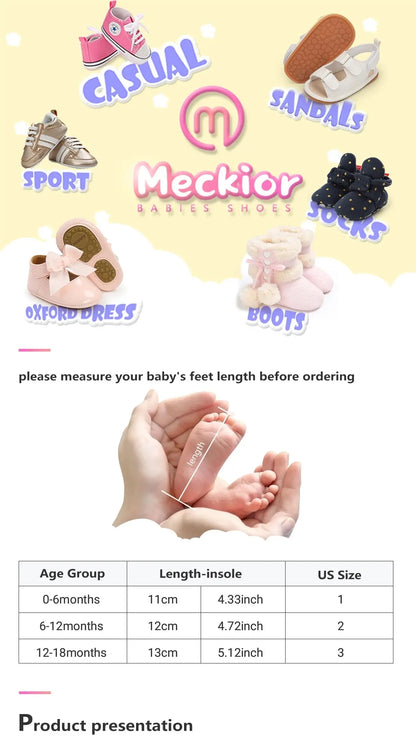 Meckior Baby Socks Shoes – Star Toddler First Walkers Booties, Soft Cotton Anti-Slip Shoes for Boys and Girls