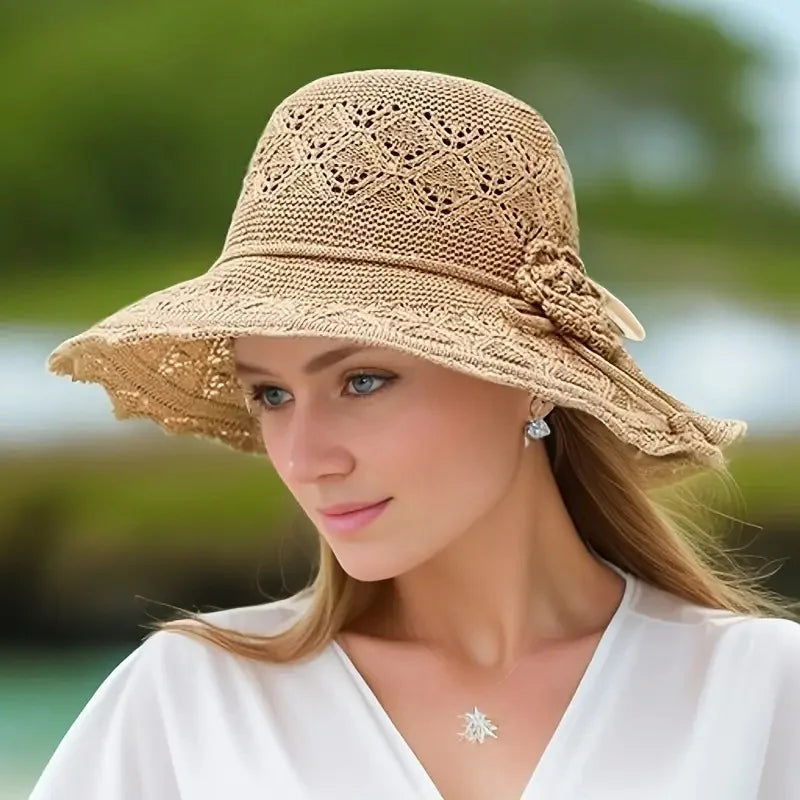 Children’s Summer Foldable Sun Hat – Korean Style Large Brim Hat with Sun Protection for Vacation and Outdoor Use