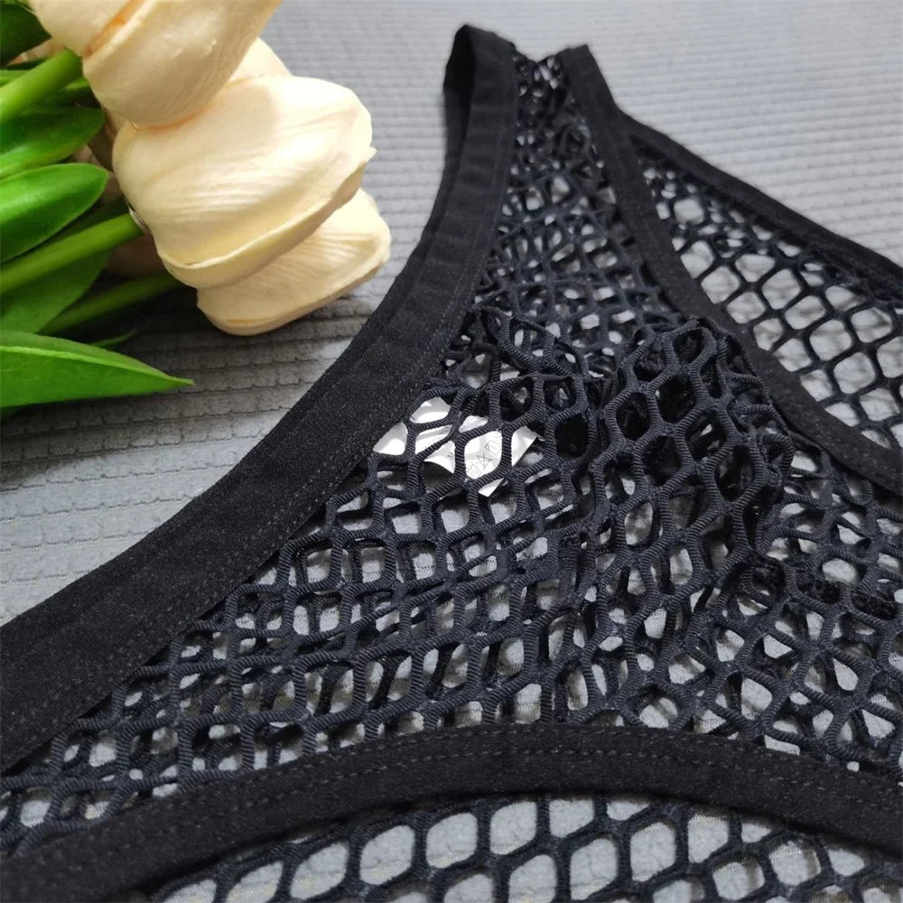 Men’s Mesh Transparent Briefs – Sexy See-Through Fishnet Underwear, Breathable Plus Size Comfort Fit Male Panties