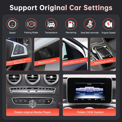 1920x720 Multimedia Touch Screen - Wireless CarPlay & Android Auto for Mercedes-Benz C Class W205, GLC, V Class W447 (2015-2018) NTG5.0