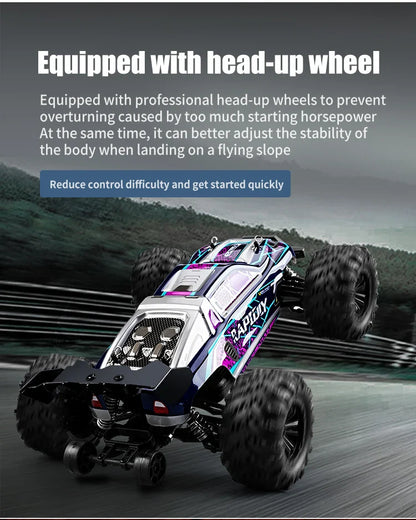 1:16 4WD RC Car – 70KM/H High-Speed Drift Monster Truck with LED, Remote Control, 4x4 for Kids, WLtoys 144001