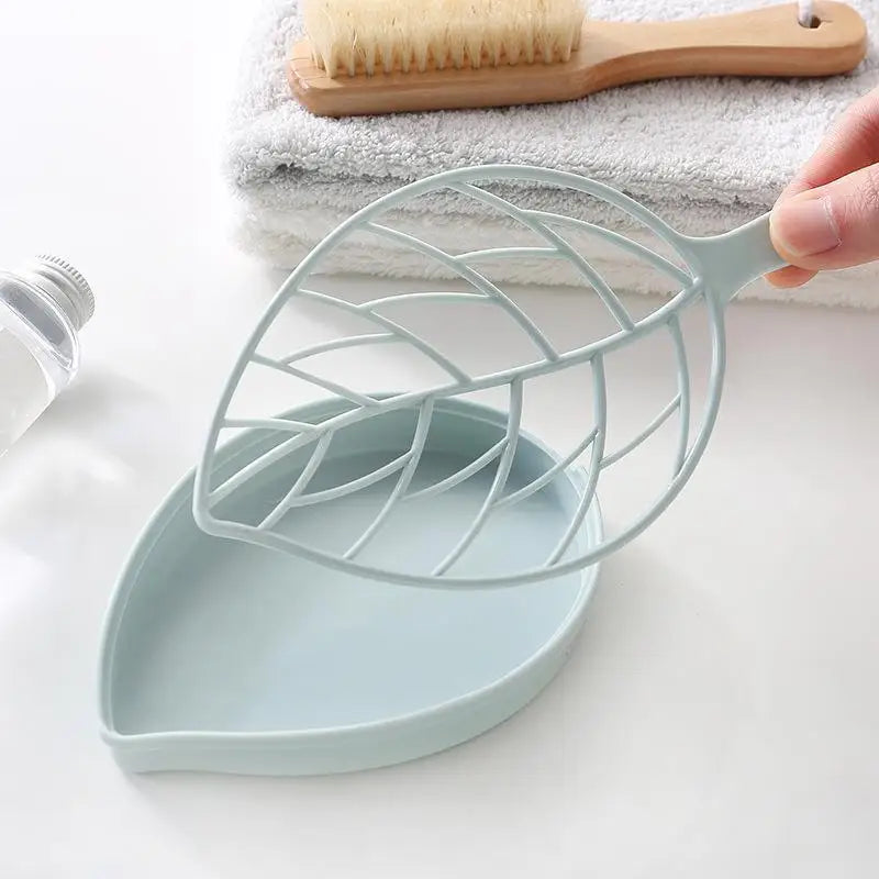 Leaf-Shaped Soap Dish - 2-Layer Drainage Soap Holder Box for Bathroom Shower and Home Accessories