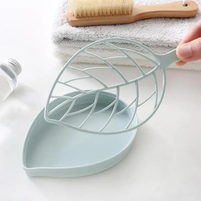 Leaf-Shaped Soap Dish - 2-Layer Drainage Soap Holder Box for Bathroom Shower and Home Accessories