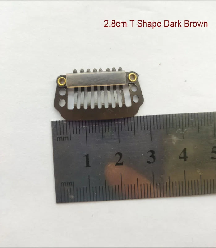 50Pcs Wig Clips Snap Clips - 2.3cm-3.6cm Black & Brown Hair Extension Weft Clips for Wig Styling & Hair Tools