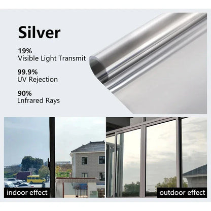 40-90CM Window Privacy Tint Film – Anti-Glare One-Way Mirror UV Vinyl Screen for Home