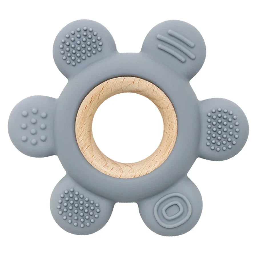Baby Silicone Teether Necklace - Rudder Shape BPA Free Sensory Chewing Toy for Infant Teething Relief
