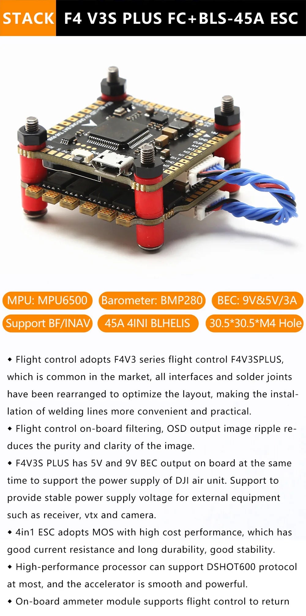 Mark4 5-Inch D5/D5C FPV Carbon Fiber Frame – 5mm Arm, 5043 Propeller, F4V3S FC, 45A ESC Stack & ELRS 915MHz Drone Kit