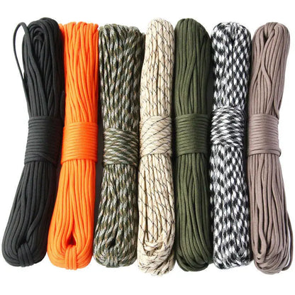 9 Core 650lb Paracord - Military Tactical Survival Parachute Rope, 4mm Diameter - Perfect for DIY Lanyards, Bracelets, Dog Collars and Tents