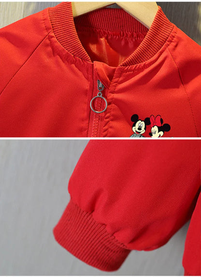 Spring Cartoon Mickey Mouse Hooded Jacket – Baby Boys & Girls Sweatshirt Windbreaker Coat for Kids Ages 1-6 Years