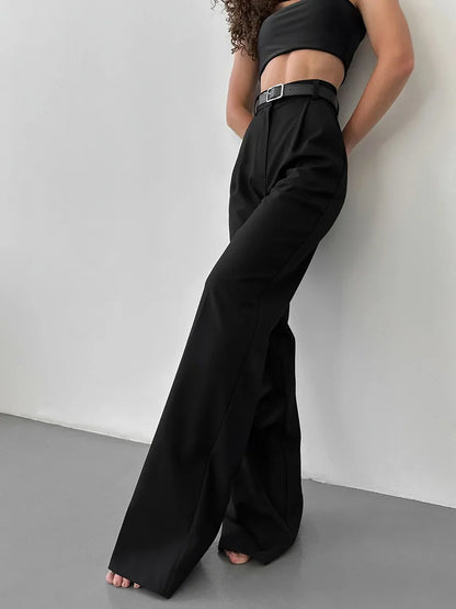 Women's Classic Straight Leg Pants – Versatile Loose Fit, Wide Leg for Office, Tourism, Spring & Summer Casual Wear